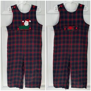 Funtasia Too Boys Red Green Plaid Flannel Longall Christmas Santa Holiday Car 4T